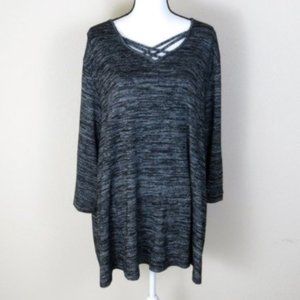 Catherines Plus Size Black and Gray Top Size 3X